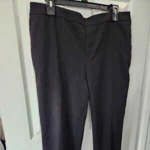 Black cropped dress pants with elastic waist